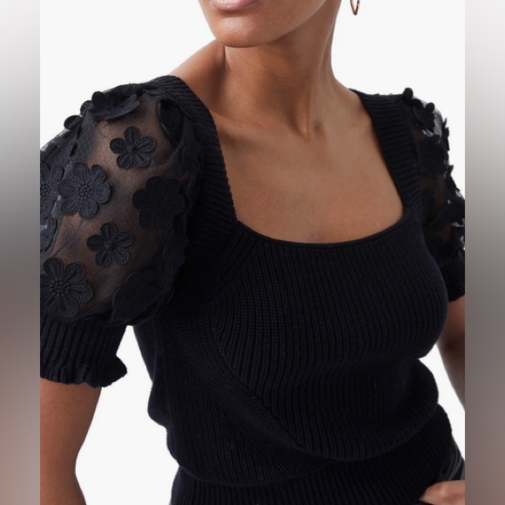 Bloomingdale’s French Connection Juliet Mozart Caballo Puff Sleeve Sweater-Sz S